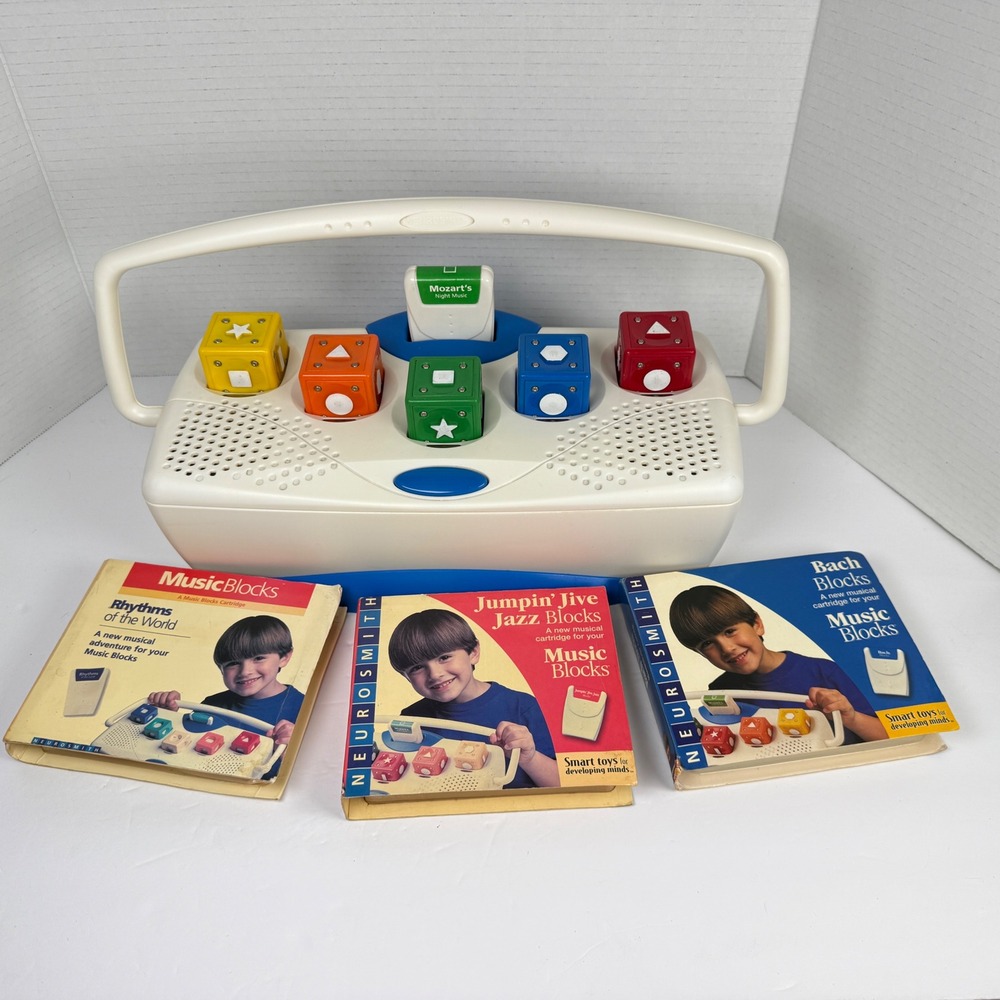 Neurosmith Music Blocks working player 4 cartridges Mozart, Bach, Jazz, Rhythm